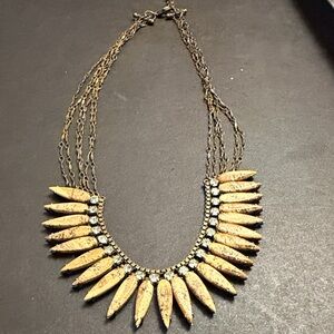 Sorrelli Gold Spike Necklace with Silver Accents
